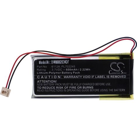 vhbw Batterie compatible avec Streamlight Clipmate USB lampe multifonction (600mAh, 3,7V, Li-polymère) (1/2)