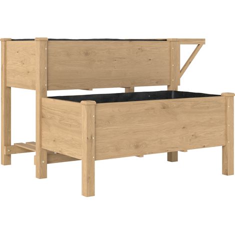 Letto per Orto Rialzato 119,5x102x76,5cm a 2 Livelli con Ripiani in Legno Marrone (1/5)