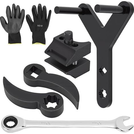 Kit de herramientas para brazos de control de automóviles: palanca separadora de doble cabezal, extractor de rótulas de acero de alto carbono en forma de Y, extractor cuadrado. (1/5)