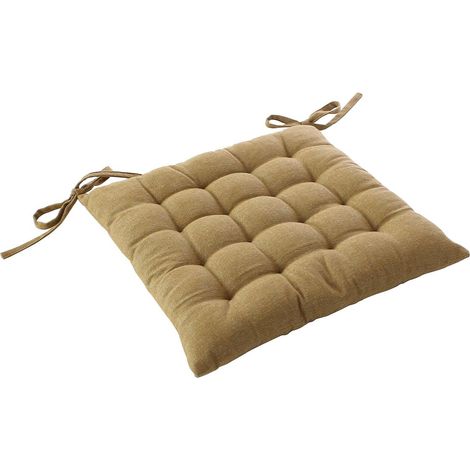 Galette de Chaise Piquée "Cambria" 38x38cm Ocre
