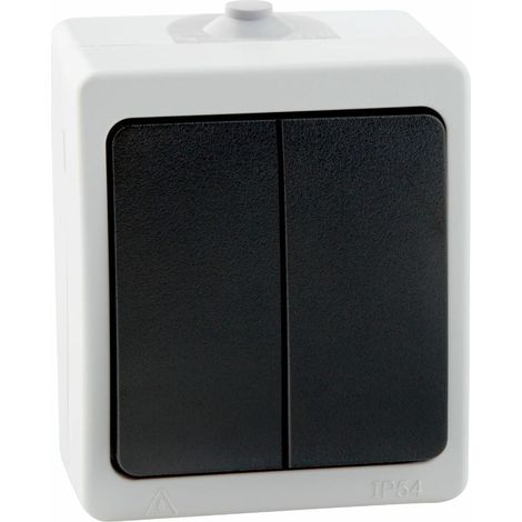 Interruptor onlex surface double switch protección polvo y agua