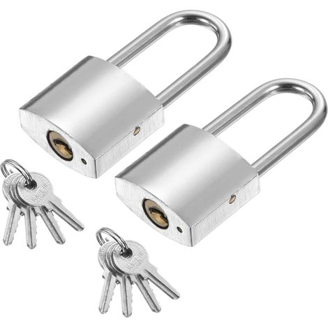 13/16 Pouce (20mm) Serrure Renforcée, 2Pcs Cadenas Sécurité En Acier Allié Avec 8 Clés Pour Porte Entrepôt Conteneur D'transport Porte Fenêtre De Stockage (H:47mm) (1/5)