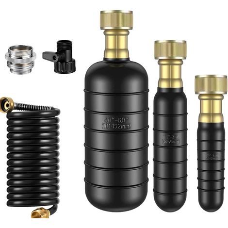Kit de Déboucheurde Canalisations 3 Pièces avec Tuyau Rétractable & Adaptateur de Robinet pour Évier, Douche, Piscine et Conduites Principales (1"–6") (1/5)