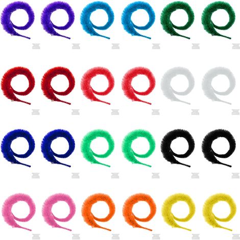 Ver sur une corde, 24 pièces de vers magiques torsadés, chenille tordue invisible, vers pelucheux colorés pour chats, jouets magiques pour fêtes et divertissement d'animaux de compagnie (1/5)