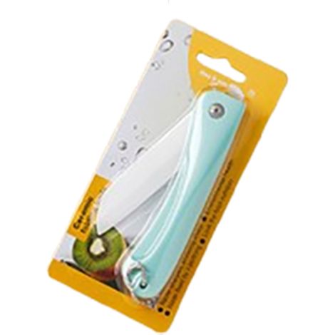Couteau de poche pliant avec porte-clés, lame en céramique, vert nordique (1/4)