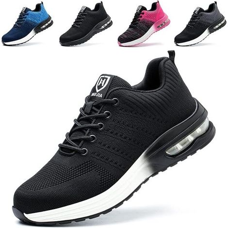 Chaussures de sécurité légères, confortables et antidérapantes pour hommes et femmes, baskets de sécurité à semelle blanche, pointure 40 (1/5)