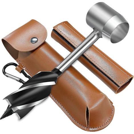 Handbohrer, Scotch Eye Holzbohrer, Camping- und Überlebenswerkzeug, zum Bohren von Löchern in Holzpflöcken im Rucksack.