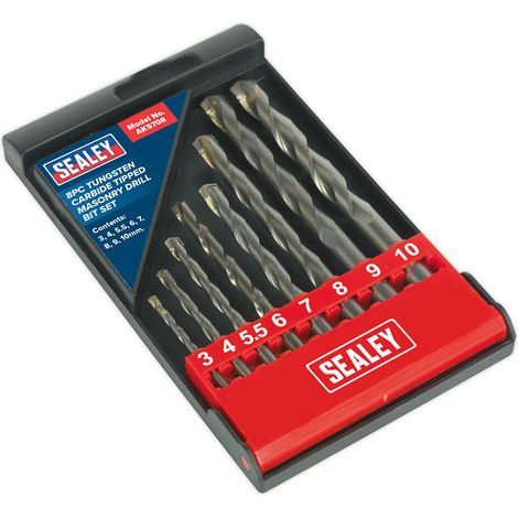Sealey Tungsten Carbide Tipped Masonry Drill Bit Set 8pc AK5708