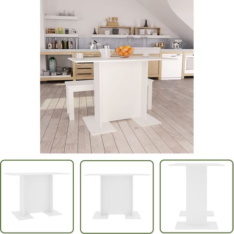 The Living Store Esstisch Weiß 110x60x75 cm Holzwerkstoff - Esstisch - Weißer Esstisch - Holzwerkstoff Tisch - Wohnzimmer Möbel - Esszimmertisch (1/5)