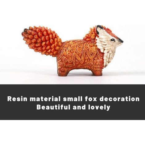 Objets décoratifs en résine représentant des animaux (petit renard), décoration de bureau, cadeau de fête, sculpture décorative