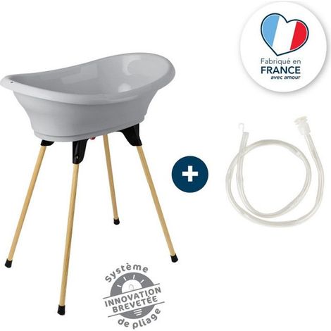 THERMOBABY Kit vasca VASCO Charm grigio: vasca + piedini + piletta di scarico
