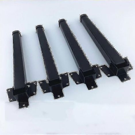 Pieds pliables, pieds de plateau de lit, pieds d'extérieur en forme de S, en fer forgé, carrés, ensemble de 4 pièces, 28 cm (1/5)