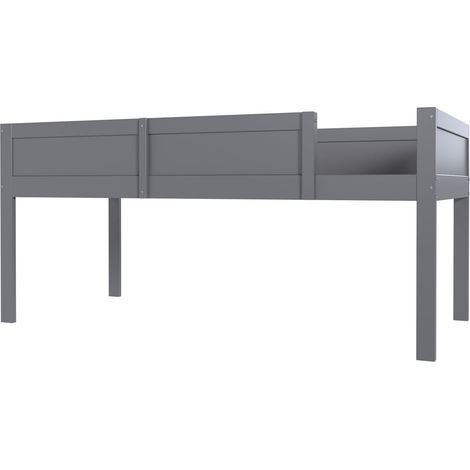 Letto a castello triplo per bambini 90 x 200 cm in legno grigio con sponde alte (1/5)
