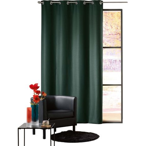 Rideau a oeillets occultant 140 x 240 cm Mezzo vert