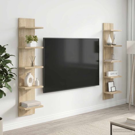 vidaXL Estante de pared 2 uds. Roble Sonoma 22 x 15 x 100 cm (1/5)