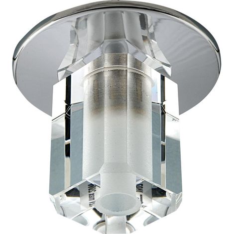 Spot encastré rond chromé cristal G4 20W Candellux