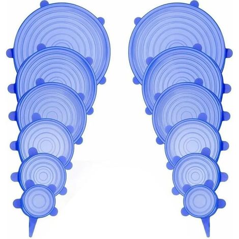 Couvercles extensibles en silicone, couvercles extensibles en silicone, 12 tailles différentes de couvercles extensibles en silicone (1/5)