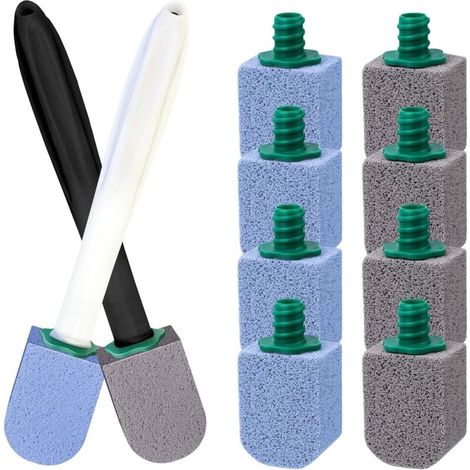Griffe und 10 Nachfüllpackungen Bimsstein, wiederverwendbare Reinigungsbürste, für Toilette, Küchenspüle, Waschbecken (1/5)