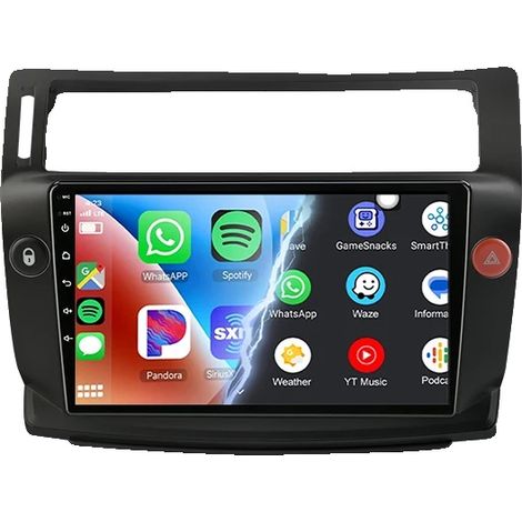 Autoradio, touchscreen, compatibilità con smartphone, compatibile con Citroën C4 C-Triomphe Quatre 2004-2014, 4G+WiFi, (2G 64G)-Cam-Carplay (1/2)