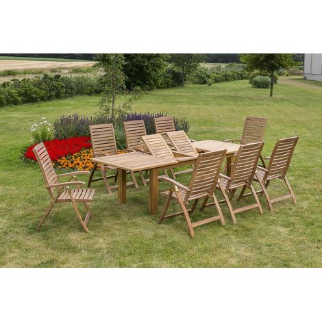Paraiba Set 9tlg 8 Sessel Tisch 180(220/260)x100cm