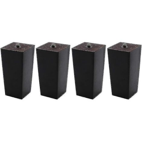 Un ensemble de quatre pieds de meubles carrés en chêne : pieds de canapé, pieds de table basse et pieds de lit en bois massif, de 10 cm de diamètre. (1/5)