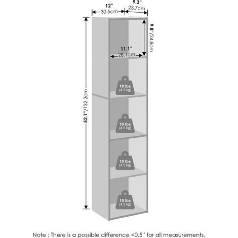 Organisateurs et Rangement de Placard, Organisateur de Placard 5 Niveaux, Étagère Ouverte de Placard, pour Garde-Robe, Chambre, Salon, Blanc (1/5)