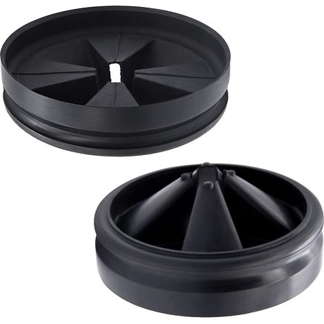 Protector contra salpicaduras para triturador de basura QCB-AM, repuesto para fregadero InSinkErator Evolution Series, tapones de drenaje extraíbles y silenciosos, color negro (1/4)