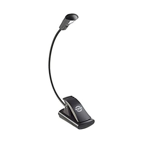 Lampe LED FlexLight noire K&M 12241 pour pupitre - fixation par pince - col de cygne flexible, luminosité de 800 lux (1/4)