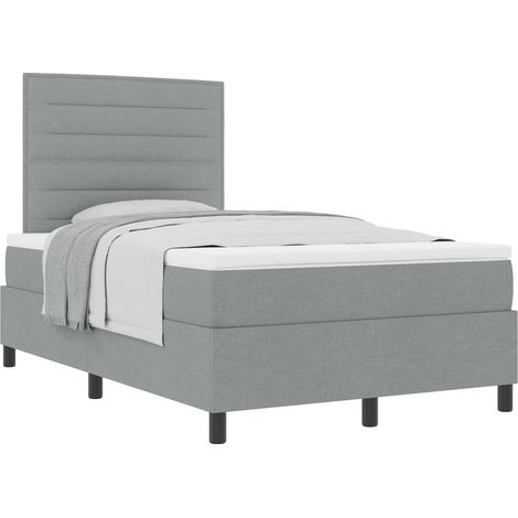 Maison Exclusive - Lit Ă ressorts avec matelas Gris clair 120 x 200 cm tissu (1/5)