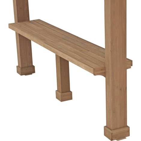 Westmann Tablette latérale en bois pour pavillon Devon Nature 59x299x96 cm (1/4)