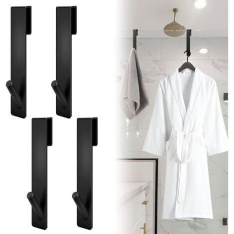 Shower Door Hooks, Set of 4, Stainless Steel Shower Hooks, Shower Door Hooks for Towels and Razors (1/5)