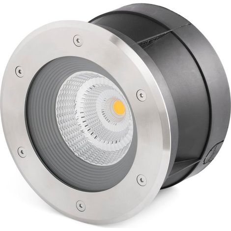 SURIA Bodeneinbauleuchte satinierter Edelstahl und schwarz matt von FARO 70586