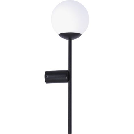 Applique ORBIT noir, globe verre blanc E27 40W Zuma (1/2)