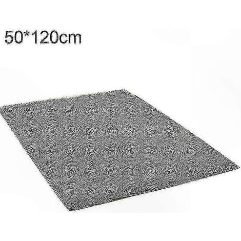 Tapis moelleux antidérapant pour salon, tapis de sol doux et confortable, sous-tapis rembourré, gris argenté, 50 x 120 cm (1/5)