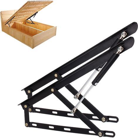 2pcs Mécanisme de Levage Hydraulique,kit levage de stockage lit ressort gaz robuste pour lit pneumatique,Amortisseur à Gaz pour lit pneumatique,Ressort à gaz pour lit,Mécanisme de levage Kit complet (1/5)