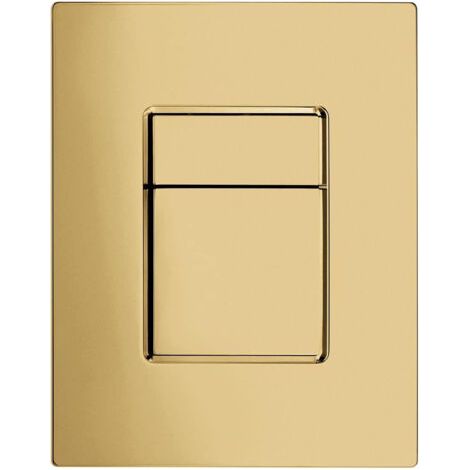 Plaque de commande WC compatible Grohe – Finition dorée – Dimensions 156x197mm – Installation horizontale/verticale – Système à double bouton - 38732GL0 (1/5)