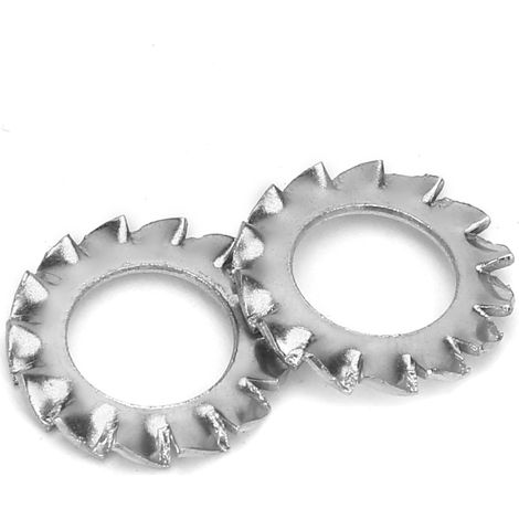 300 pièces rondelles plates inox à dents extérieures M2.5 M3 M4 M5 M6 M8 pour vis/écrous (1/5)