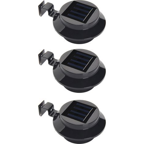 Pack de 3 Lampes Solaires pour Gouttière, Éclairez Votre Jardin ou Terrasse Facilement(Avec vis de fixation) (1/5)