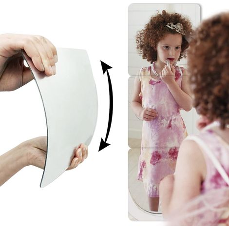 MINKUROW Espejo Acrílico Adhesivo,Juego De 3 Espejos Cuadrados Autoadhesivos Sin Marco,Espejo Acrílico Suave,Espejo De Cuerpo Entero,Espejo De Pared,A Prueba De Explosiones Y Flexible,40x40cm (1/5)
