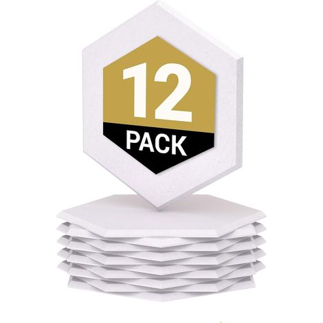 Panneaux acoustiques hexagonaux pour stus, bureaux et maisons, 12 panneaux, 30 x 26 x 1 cm, blanc (1/5)