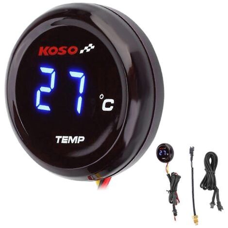 Digitales Wasserthermometer, blaue Temperaturanzeige, für Motorräder und Boote von Honda, Kawasaki, Yamaha und Suzuki. (1/4)