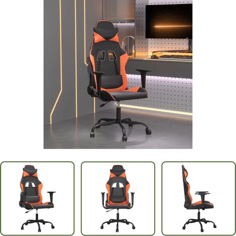 Gamingstuhl Kunstleder - Gaming-Stuhl Schwarz und Orange Kunstleder (1/5)