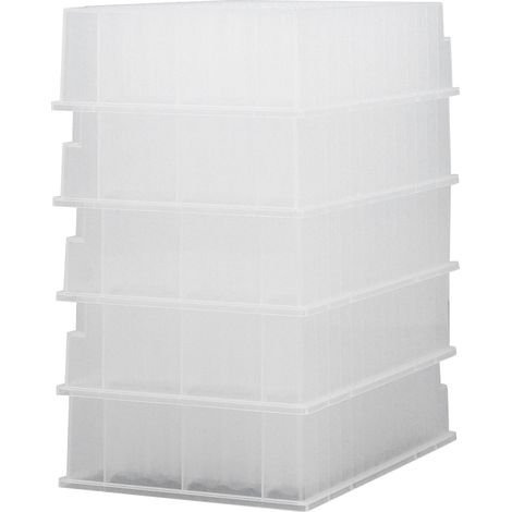 Plaque de stockage à puits profonds (5 pièces) en plastique PP, hauteur 32 mm, 96 trous ronds, pour laboratoire. (1/5)