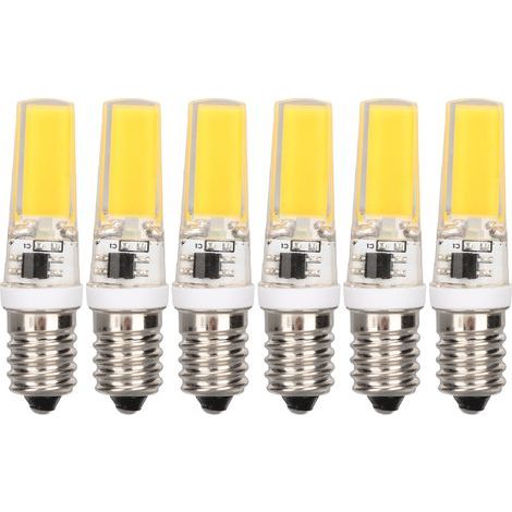 6 pieces E14 COB lamp bulb Mini 360 degree lighting Heat sink Silicone Anti-glare for chandelier ceiling light Warm white 3000K (1/5)