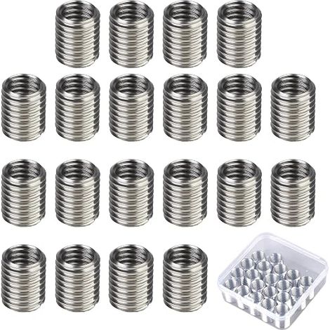20 Pièces Inserts Filetés M12 Vers M10, Douille Filetée en Acier Inoxydable de 15mm, Adaptateurs Filetés, Filetage Adaptateurs Manchon Réducteur Écrou pour Mécanique Automobile (1/5)