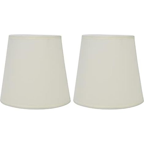 2 Pièces Petits Abat-jour en Tissu Meson, E14 à Vis, pour Lampe de Chevet, Lustre, Applique Murale, 4,4 x 6,0 x 5,5 Pouces (Beige) (1/4)