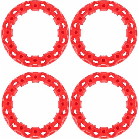 Ortviai 4 Cache-moyeux pour Roues ATV et Karting 10 Pouces en Plastique ABS Rouge – Protection Antirayures et Style Sportif