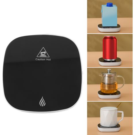 Calientatazas eléctrico [Temperatura constante 55 °C/16 W/ABS] Placa calefactora para café, té y leche. Enchufe estadounidense. (1/5)