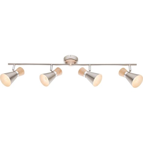 Lampada da soffitto dimmer telecomando luce spot in legno regolabile in un set con sorgente luminosa a LED RGB