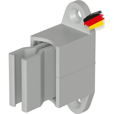 BAUHELD 1 x supporto per manovella o manovella per tenda da sole [Made in Germany] – Supporto da parete per diametro da 12 a 17 mm – Manovella con manico elastico – Regolabile – Grigio – RAL7035 (1/5)